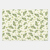 Aesthetische groene olijfolie bladeren inpakpapier vel (Voorkant 3)