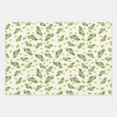 Aesthetische groene olijfolie bladeren inpakpapier vel (Voorkant)