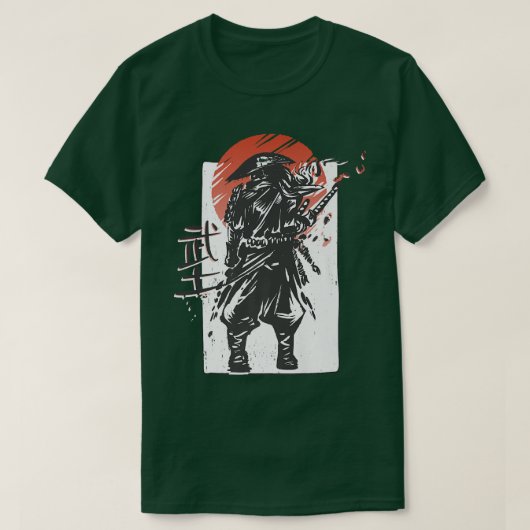 Aesthetische Japanse arrior Samurai T-shirt (Design voorkant)