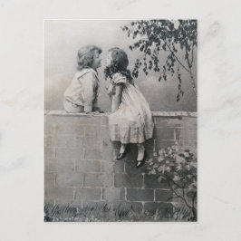 Aesthetische jonge Romance  zwart-wit Briefkaart