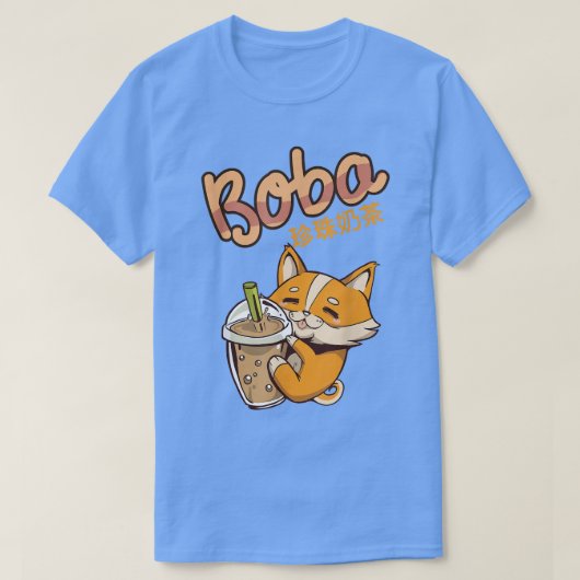 Aesthetische Kawaii Corgi Bubble Tea Funny Boba's  T-shirt (Design voorkant)