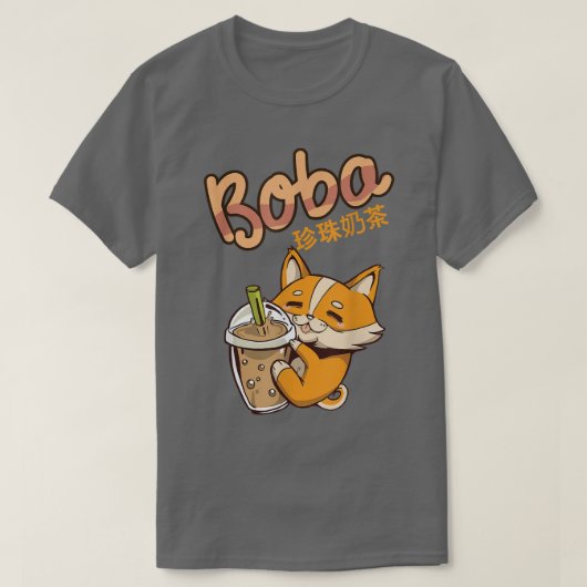 Aesthetische Kawaii Corgi Bubble Tea Funny Boba's T-shirt (Design voorkant)