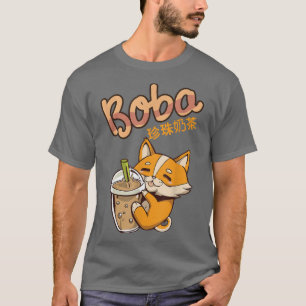 Aesthetische Kawaii Corgi Bubble Tea Funny Boba's T-shirt