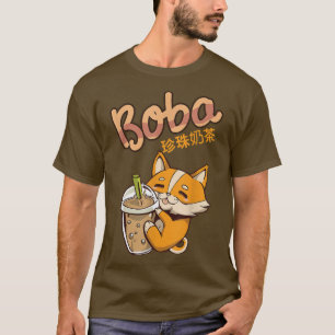 Aesthetische Kawaii Corgi Bubble Tea Funny Boba's T-shirt