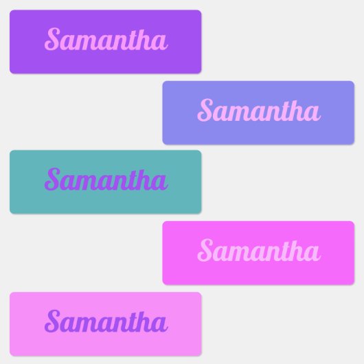 Aesthetische kleurenpaletnaamlabels met dampgolf labels (Groep)