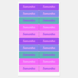 Aesthetische kleurenpaletnaamlabels met dampgolf labels