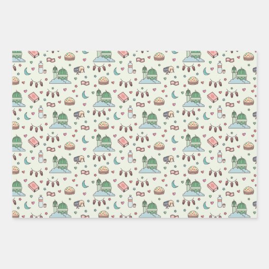 Aesthetische kleurrijke moslim Ramadan en Eid Inpakpapier Vel (Voorkant 3)