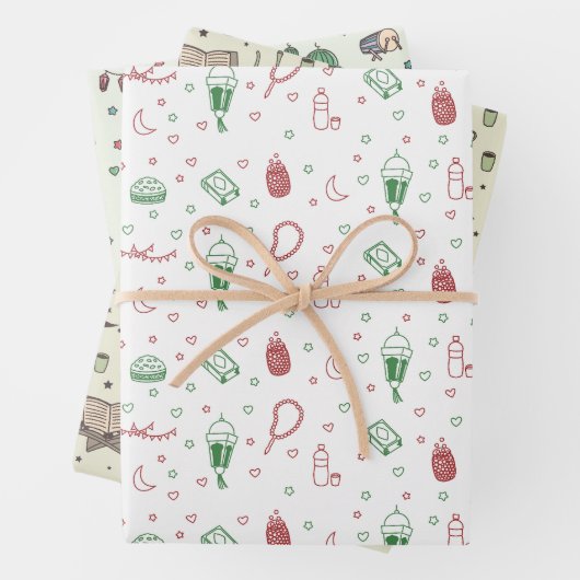 Aesthetische kleurrijke moslim Ramadan en Eid Inpakpapier Vel (In situ)