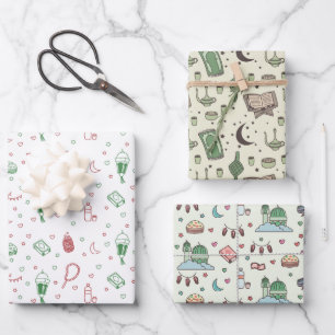 Aesthetische kleurrijke moslim Ramadan en Eid Inpakpapier Vel