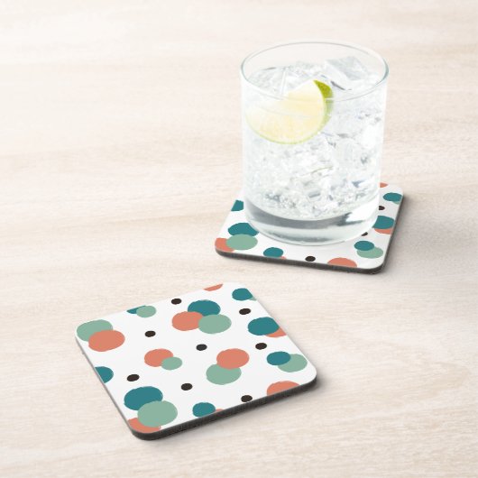 Aesthetische kleurrijke Stippen Bier Onderzetter (Rechterzijde)