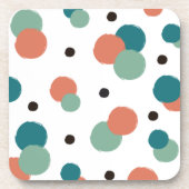 Aesthetische kleurrijke Stippen Bier Onderzetter (Voorkant)