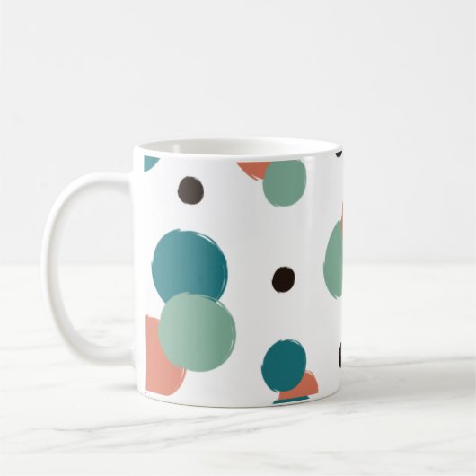 Aesthetische kleurrijke Stippen Koffiemok (Links)