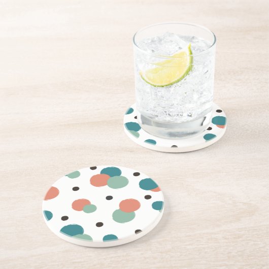 Aesthetische kleurrijke Stippen Zandsteen Onderzetter (Zijkant)