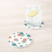 Aesthetische kleurrijke Stippen Zandsteen Onderzetter (Zijkant)