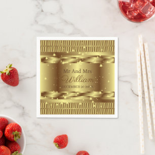 Aesthetische legant Mr. en Mrs Gold Custom Wedding Servet