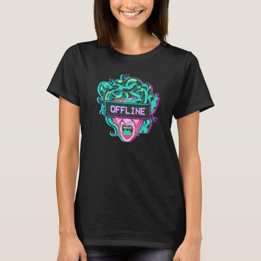 Aesthetische Medusa Snake Head Offline Gorgon Vapo T-shirt (Voorkant)