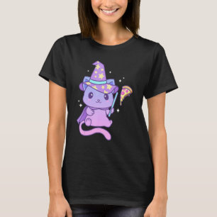 Aesthetische pasta Gothic Kitten met Pizza Cute Pi T-shirt
