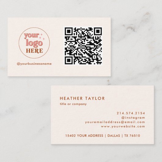 Aesthetische QR-code Kleine Visitekaartjes (Voorkant / Achterkant)