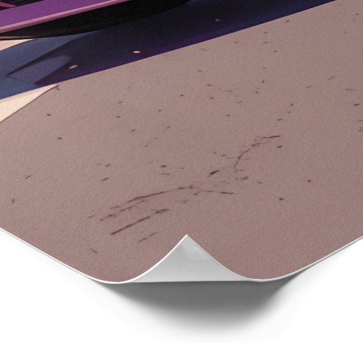 Aesthetische roze parelroze auto's die in Tokio ri Poster (Hoek)