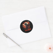 Aesthetische Samurai Japanse Kunst Samurai Ret Ronde Sticker (Envelop)