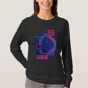Aesthetische Vaporwave Space Cat Meow 80 s 90 s Ae T-shirt