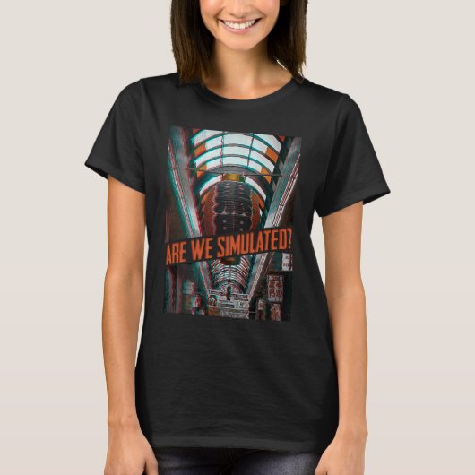 Aesthetische vormgeving met dampgolf t-shirt (Voorkant)