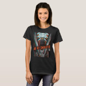 Aesthetische vormgeving met dampgolf t-shirt (Voorkant volledig)
