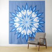 Aesthetische wandkunst wit en blauw Mandala Wandkleed (In situ)