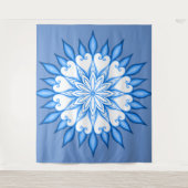 Aesthetische wandkunst wit en blauw Mandala Wandkleed (Voorkant)