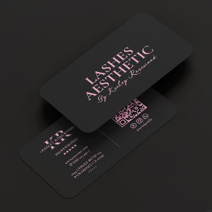 Aesthetische wimpers make-up artiest Roze Zwart Visitekaartje