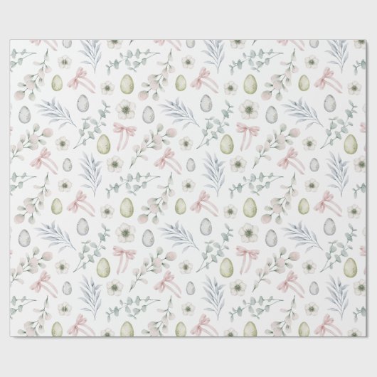 Aesthetische witte paasmakerij cadeaupapier (Vlak)