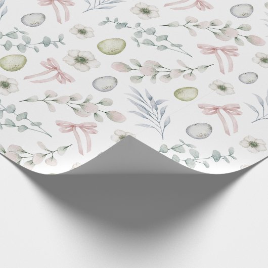 Aesthetische witte paasmakerij cadeaupapier (Hoek)