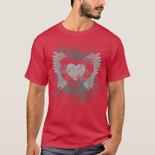 Aesthetische Y2k zachte vleugels Heart Alt Grunge T-shirt