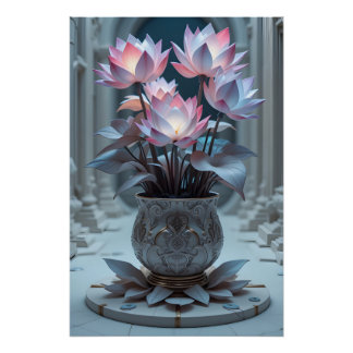 Aether-Bloom Lotus Garden Perfect Poster