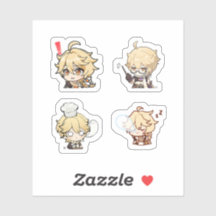 Aether Genshin Impact 4 stuks stickerblad Extra P