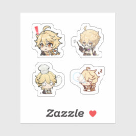 Aether Genshin Impact 4 stuks stickerblad Extra P Sticker