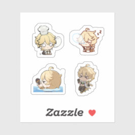 Aether Genshin Impact 4 stuks stickerblad Extra P Sticker