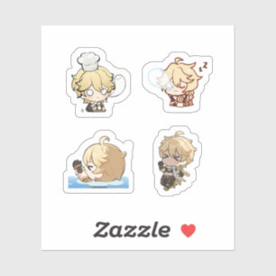 Aether Genshin Impact 4 stuks stickerblad Extra P Sticker