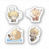 Aether Genshin Impact 4 stuks stickerblad Extra P Sticker (Voorkant)