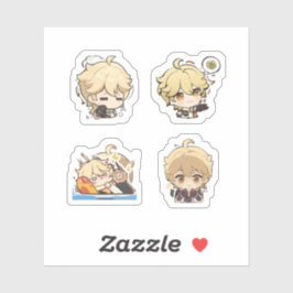 Aether Genshin Impact 4 stuks stickerblad Extra P Sticker