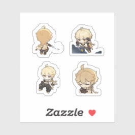 Aether Genshin Impact 4 stuks stickerblad Extra  Sticker