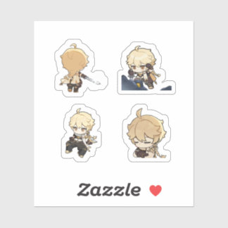 Aether Genshin Impact 4 stuks stickerblad Extra  Sticker