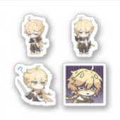Aether Genshin Impact 4 stuks stickerblad Extra Sticker (Voorkant)