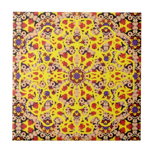 AEtheric Roos Window No. Duneen (Decimaal: 72) Tegeltje (Voorkant)