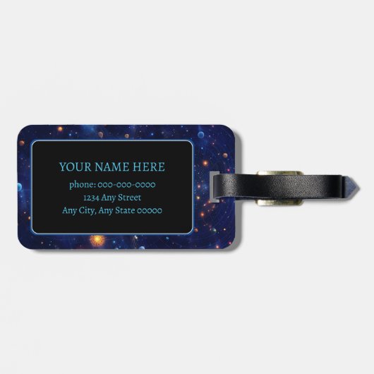 Aetherische puls bagagelabel (Achterkant horizontaal)