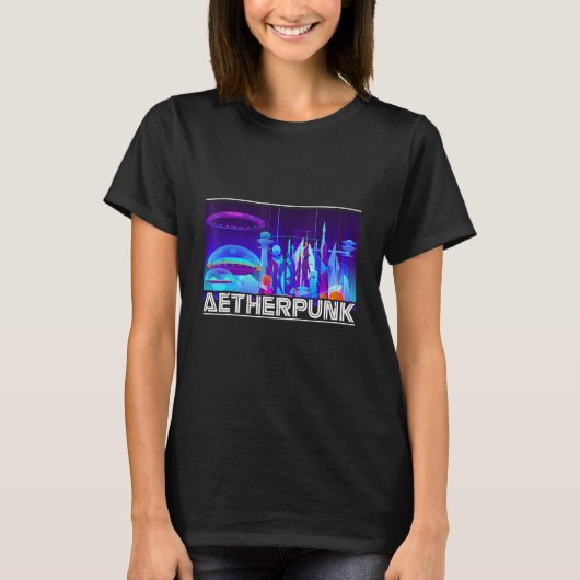 Aetherpunk Aesthetische Cyborg Energy Machine Magi T-shirt (Voorkant)