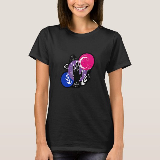 Aeticon Bisexual Witchy Hand Lgbtqia+ Pride T-shirt (Voorkant)