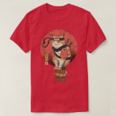 AETICON Japanse stijl Samurai Cat T-shirt (Design voorkant)