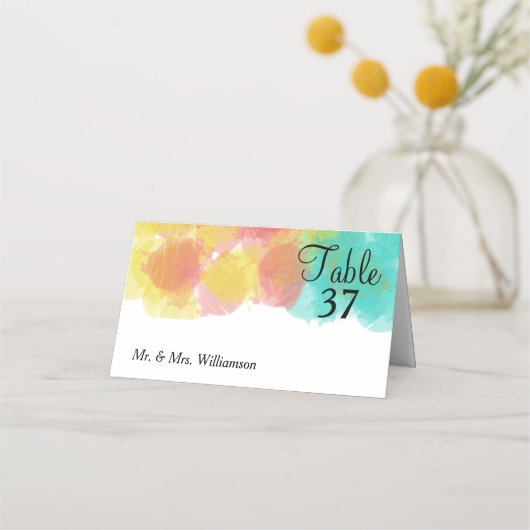 Aetsy Gouache Trouwtafel Naam Plaatskaartje (Voorkant)