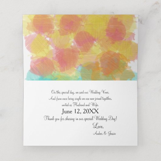 Aetsy Gouache Trouwtafel Naam Plaatskaartje (Binnenkant ongevouwen)